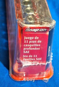 Snap-On 211SFSY 11 pc 3/8 Drive 6-Point SAE Flank Drive Deep Socket Set NEW