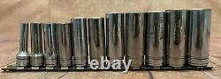 Snap-On 211SFSY 11pc 3/8 Drive 6-Point SAE Flank Drive Deep Socket Set