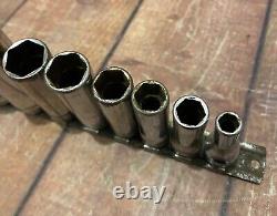 Snap-On 211SFSY 11pc 3/8 Drive 6-Point SAE Flank Drive Deep Socket Set