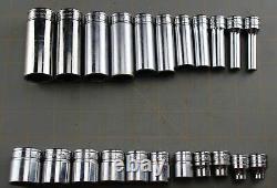 Snap On 211SFSY & 211FSY 3/8 Drive 1/4-7/8 Deep & Shallow Socket Set 6 point