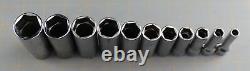 Snap On 211SFSY & 211FSY 3/8 Drive 1/4-7/8 Deep & Shallow Socket Set 6 point