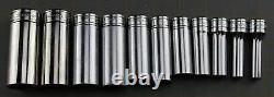 Snap On 211SFSY & 211FSY 3/8 Drive 1/4-7/8 Deep & Shallow Socket Set 6 point