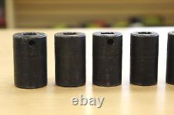 Snap On 212IMFMSYA 11pc 3/8 Drive 6 Point Semi Deep Impact Socket Set Pre-Own