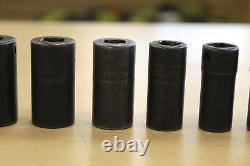 Snap On 212IMFMSYA 11pc 3/8 Drive 6 Point Semi Deep Impact Socket Set Pre-Own