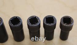 Snap On 212IMFMSYA 11pc 3/8 Drive 6 Point Semi Deep Impact Socket Set Pre-Own