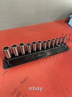 Snap-on 12 PC 3/8" Drive 6-point Metric Deep Socket Set 212SFSMY Ships for sale online 