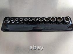 Snap On 24-Piece 1/4 Drive 6-Point Deep/Shallow Metric Socket Set 5-15mm