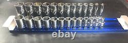 Snap On 26-piece 1/2-drive Sae Shallow & Deep 6-point Socket Set USA