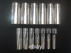 Snap On 26-piece 1/2-drive Sae Shallow & Deep 6-point Socket Set USA