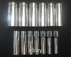 Snap On 26-piece 1/2-drive Sae Shallow & Deep 6-point Socket Set USA