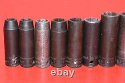 Snap-On 3/8 Drive 14pc Metric 8 24mm Deep 6-POINT Impact Flank Socket Set