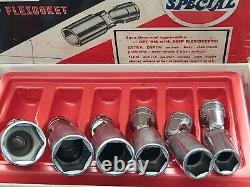 Snap On 3/8 Drive 206fua 6 Point Sae Deep Flexocket Swivel Socket 7/16-3/4