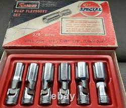 Snap On 3/8 Drive 206fua 6 Point Sae Deep Flexocket Swivel Socket 7/16-3/4