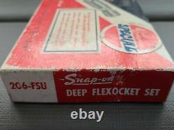 Snap On 3/8 Drive 206fua 6 Point Sae Deep Flexocket Swivel Socket 7/16-3/4