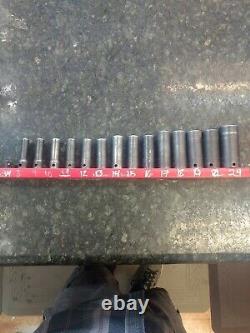 Snap On 3/8 Drive 6 Point Metric Deep Impact Socket Set withMagnetic lock Holder