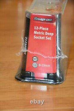 Snap-On 3/8 Drive 6-Point Metric Deep Socket Set 8-19mm 12 Pieces NEW