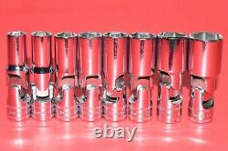 Snap-On 3/8 Drive 8 PIECE Metric 6-Point 10 19mm Deep Universal Socket Set