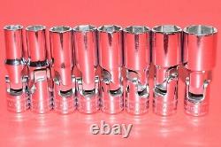 Snap-On 3/8 Drive 8 PIECE Metric 6-Point 10 19mm Deep Universal Socket Set