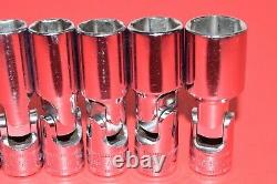 Snap-On 3/8 Drive 8 PIECE Metric 6-Point 10 19mm Deep Universal Socket Set