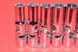 Snap-On 3/8 Drive 8 PIECE Metric 6-Point 10 19mm Deep Universal Socket Set