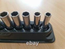 Snap On 3/8 Drive Deep Socket Set 6 Point 8mm-19mm Magnetic Tray Used