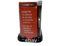 Snap On 3/8 Drive Deep Socket Set 6 Point Flank Drive 8-19mm Magnetic Tray NEW