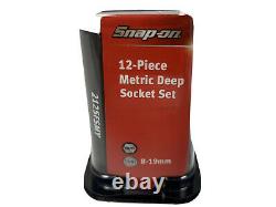 Snap On 3/8 Drive Deep Socket Set 6 Point Flank Drive 8-19mm Magnetic Tray NEW