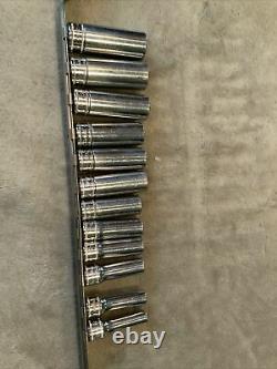 Snap On 3/8 Drive Deep Socket Set, 8-19mm, 6 Point, Some Surface Rust