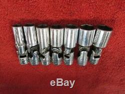 Snap On 3/8 Drive Metric 10 18 mm 6 Point Deep Swivel Socket Set