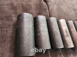 Snap On 3/8 Drive Metric Deep 6 Point Impact Socket Set 12 pc 10mm 24mm USA