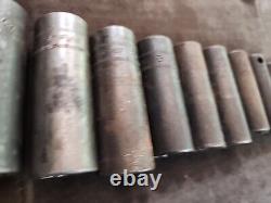 Snap On 3/8 Drive Metric Deep 6 Point Impact Socket Set 12 pc 10mm 24mm USA