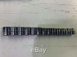 Snap-On 3/8 Drive Metric Deep Semi-Deep and Shallow socket sets 8-20mm 6 point