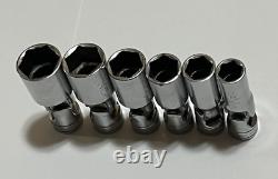 Snap-On 3/8 Drive SAE 6 Point Deep Swivel Universal Socket Set 6 Pc 7/16 3/4