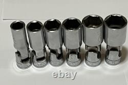 Snap-On 3/8 Drive SAE 6 Point Deep Swivel Universal Socket Set 6 Pc 7/16 3/4