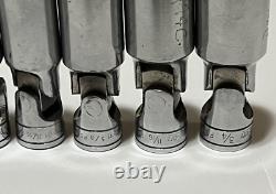 Snap-On 3/8 Drive SAE 6 Point Deep Swivel Universal Socket Set 6 Pc 7/16 3/4