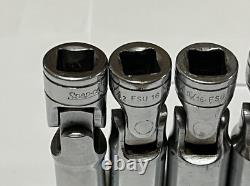 Snap-On 3/8 Drive SAE 6 Point Deep Swivel Universal Socket Set 6 Pc 7/16 3/4