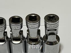 Snap-On 3/8 Drive SAE 6 Point Deep Swivel Universal Socket Set 6 Pc 7/16 3/4