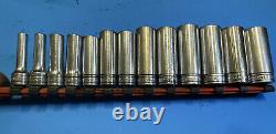 Snap-On 3/8 Drive SAE Deep 6 Point Socket Set 1/4 1 13 Pieces
