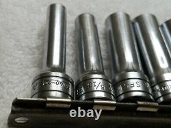 Snap On 3/8 Drive Sae Deep Well 6 Point 9 Pc Socket Set USA