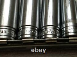 Snap On 3/8 Drive Sae Deep Well 6 Point 9 Pc Socket Set USA