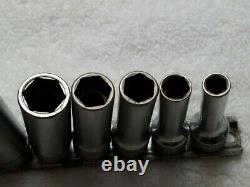 Snap On 3/8 Drive Sae Deep Well 6 Point 9 Pc Socket Set USA