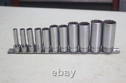 Snap On 3/8 Inch Drive 12 Point Deep Socket Set SF081 1/4 SF281 7/8 11 Pcs