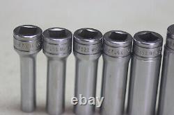 Snap On 3/8 Inch Drive 12 Point Deep Socket Set SF081 1/4 SF281 7/8 11 Pcs