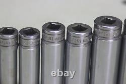 Snap On 3/8 Inch Drive 12 Point Deep Socket Set SF081 1/4 SF281 7/8 11 Pcs