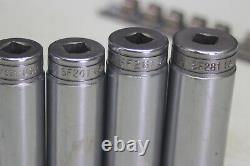 Snap On 3/8 Inch Drive 12 Point Deep Socket Set SF081 1/4 SF281 7/8 11 Pcs