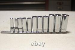 Snap On 3/8 Inch Drive Metric 6 Point Deep Socket Set 9mm 19mm