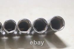 Snap On 3/8 Inch Drive Metric 6 Point Deep Socket Set 9mm 19mm