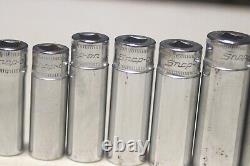 Snap On 3/8 Inch Drive Metric 6 Point Deep Socket Set 9mm 19mm