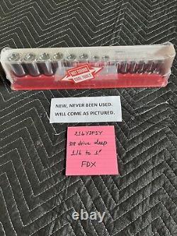 Snap On 3/8 socket set deep sae 6 point flank drive xtra standard 1/4 to 1