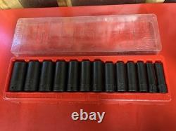 Snap-On 313SIMA 13 pc 1/2 Drive 6-Point SAE Flank Deep Impact Socket Set